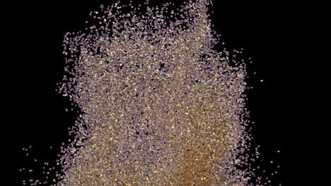 Glitzernde-Goldpartikel-In-Zeitlupe---Glamour,-Weihnachten,-Feiern,-Fallen---Abstrakte-Hintergrundanimation